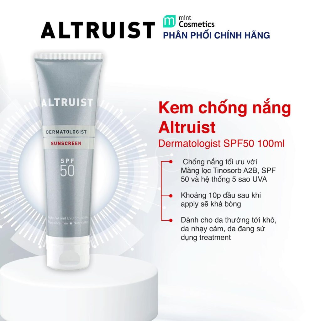 Kem Chống Nắng Altruist Dermatologist Sunscreen SPF50 100ml