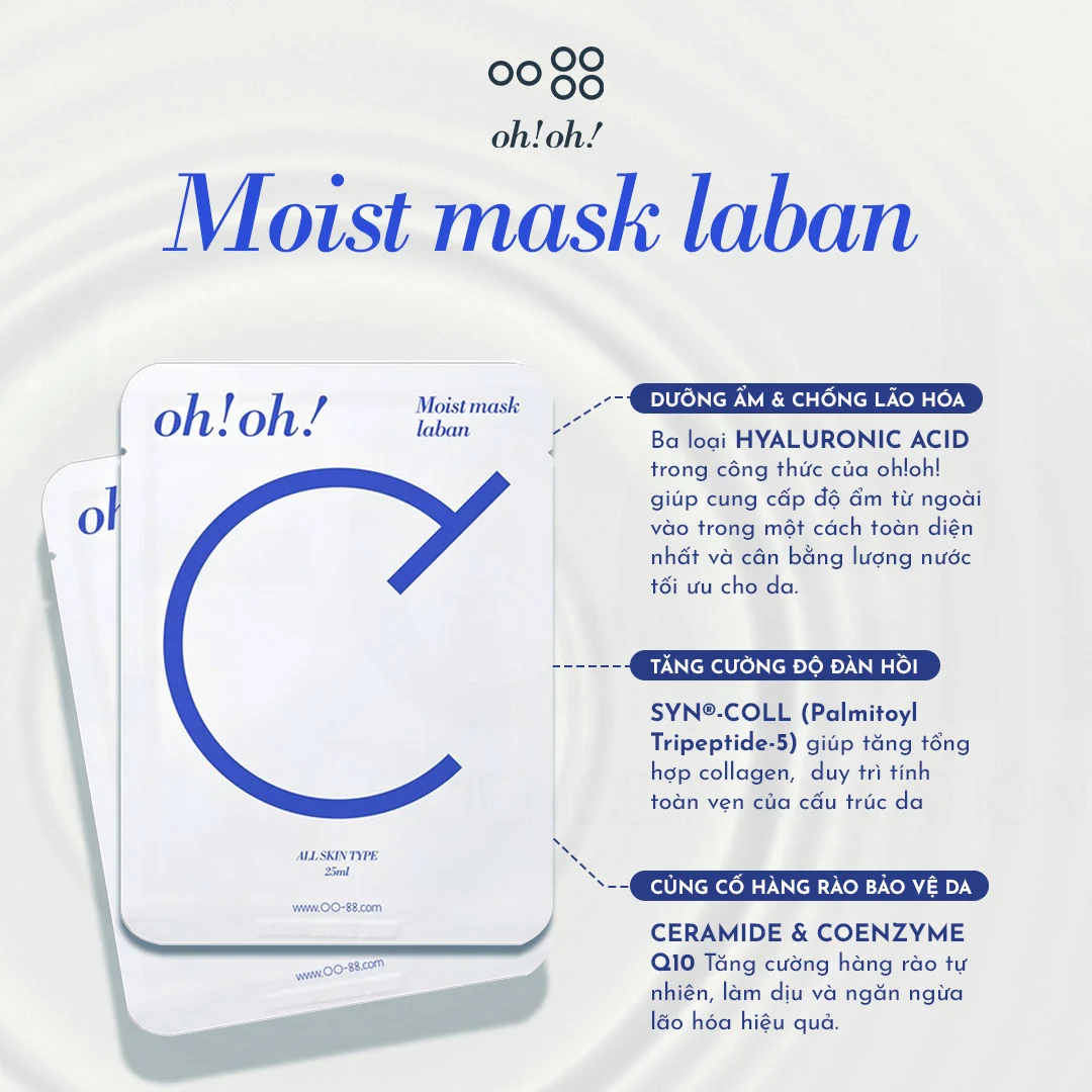 Mặt Nạ Oh!Oh! Moist Mask Laban 25ml Mặt Nạ Oh!Oh! Moist Mask Laban 25ml - Ảnh 3