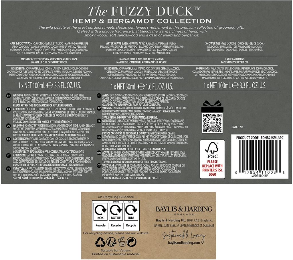 Set Baylis & Harding The Fuzzy Duck Men Refreshing Essentials 3 Món