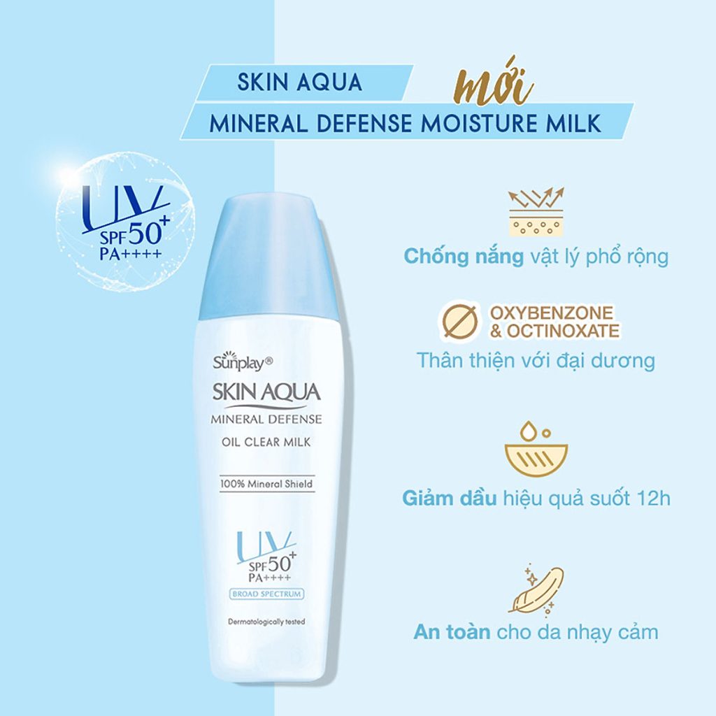 Kem Chống Nắng Sunplay Skin Aqua Mineral Defense Oil Clear Milk SPF50+ PA++++ 25G Kem Chống Nắng Sunplay Skin Aqua Mineral Defense Oil Clear Milk SPF50+ PA++++ 25G