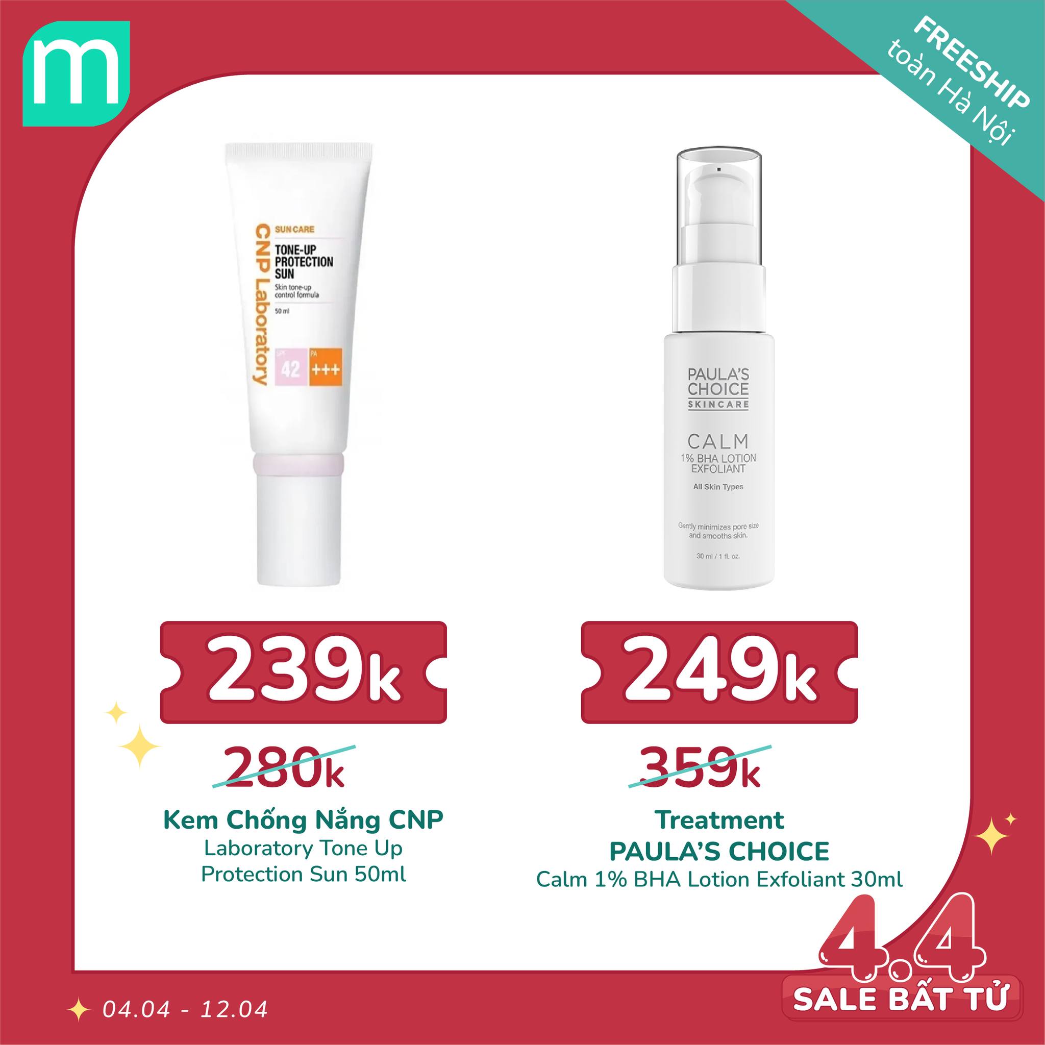 MÙNG 4/4 – SALE BẤT TỬ - HOT DEAL 100 SẢN PHẨM + FREESHIP