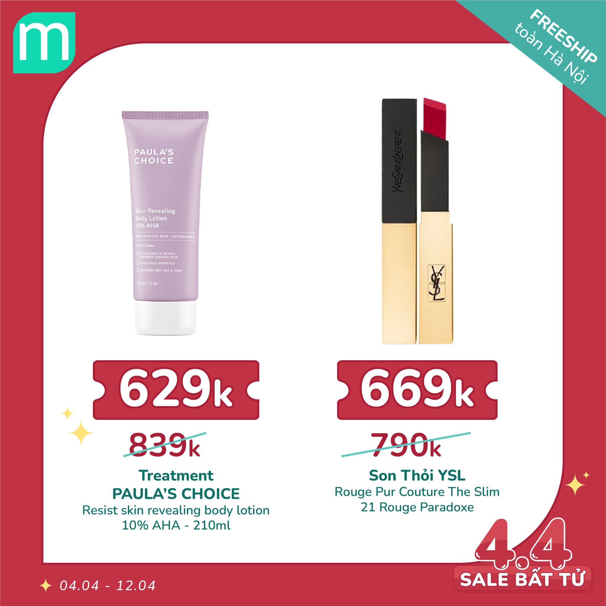 MÙNG 4/4 – SALE BẤT TỬ - HOT DEAL 100 SẢN PHẨM + FREESHIP