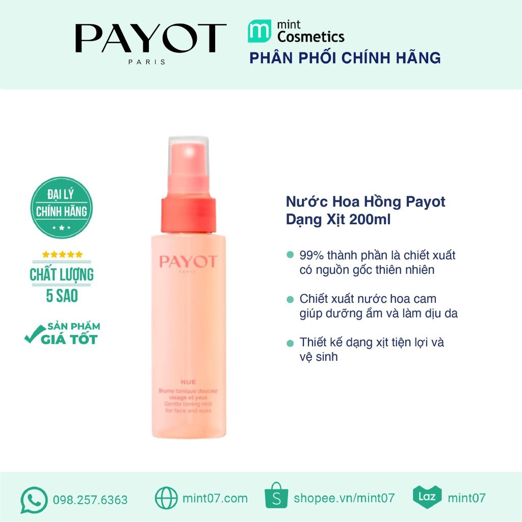 Nước Hoa Hồng Payot Dạng Xịt 200ml
