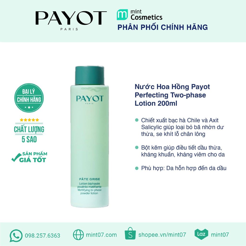 Nước Hoa Hồng Payot Perfecting Two – Phase Lotion 200ml Nước Hoa Hồng Payot Perfecting Two – Phase Lotion 200ml