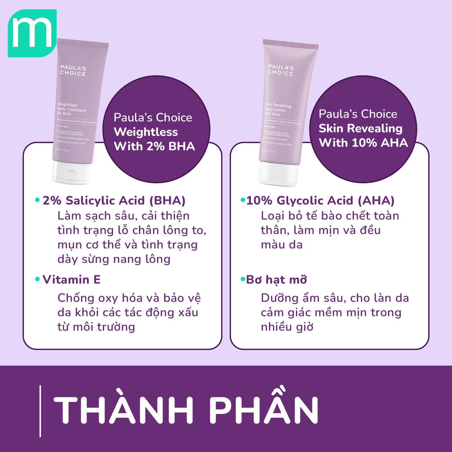 Phân Biệt 2 Dòng Dưỡng Thể Paula's Choice