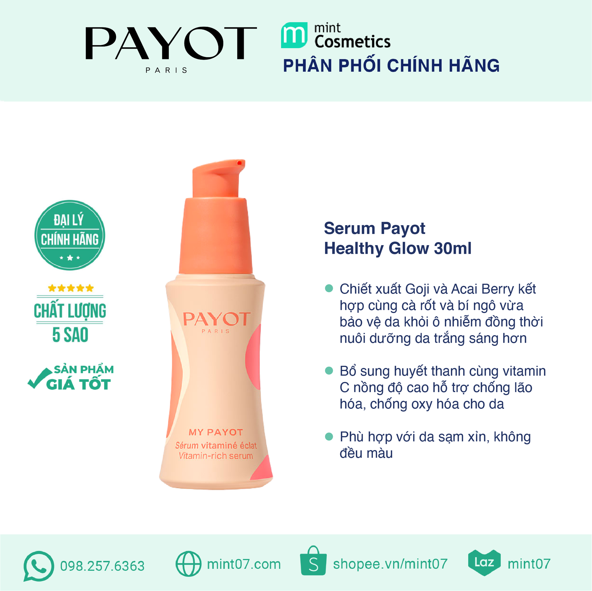 Serum Payot Healthy Glow 30ml Serum Payot Healthy Glow 30ml - Ảnh 2