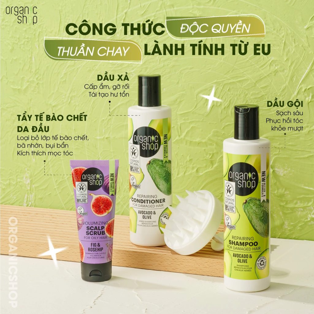 Set Organic Shop Repairing For Damaged Hair – Avocado & Olive Set Organic Shop Repairing For Damaged Hair – Avocado & Olive
