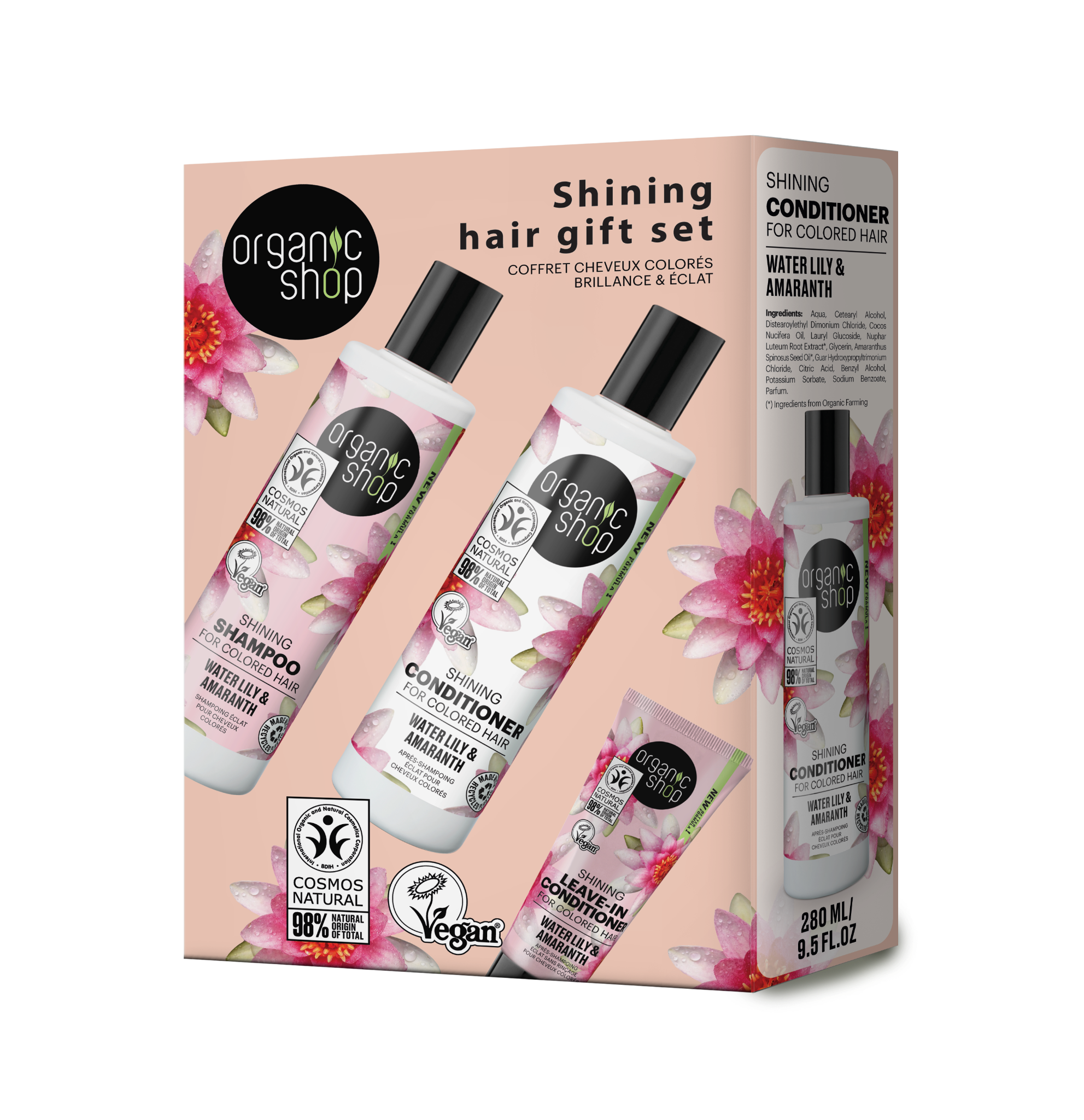 Set Organic Shop Shining Hair Set For Colored Hair – Water Lily & Amaranth