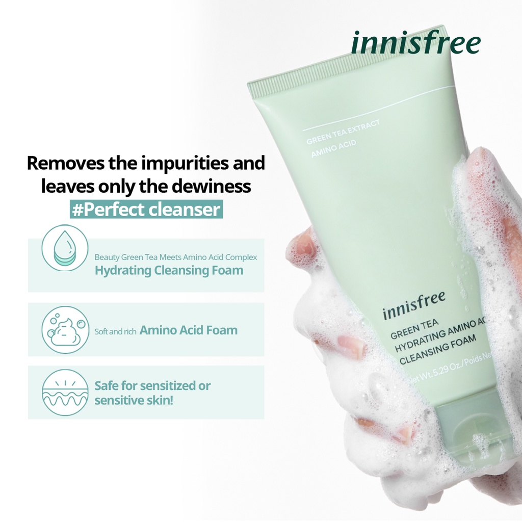 Sữa Rửa Mặt Innisfree Green Tea Hydrating Amino Acid 150G Mint
