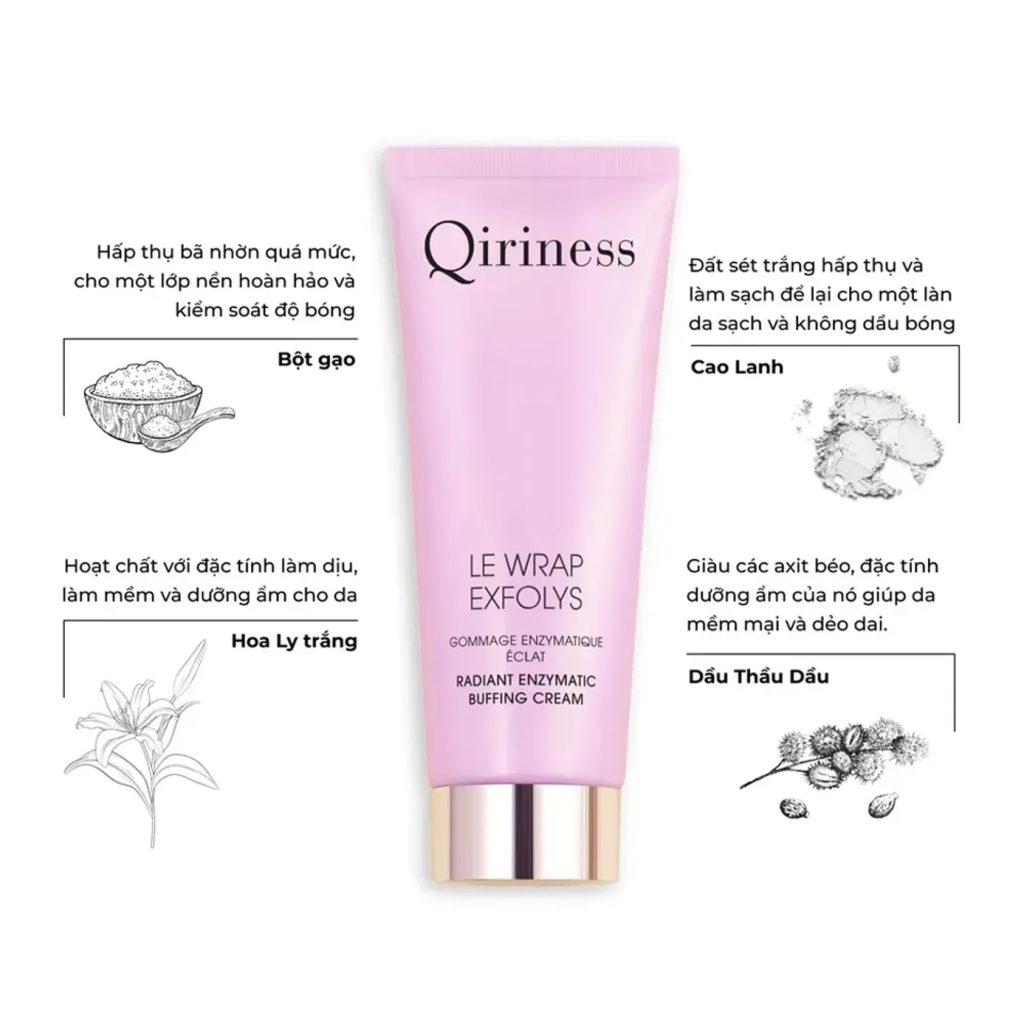Tẩy Da Chết Sinh Học Qiriness Radiant Enzymatic Buffing Cream
