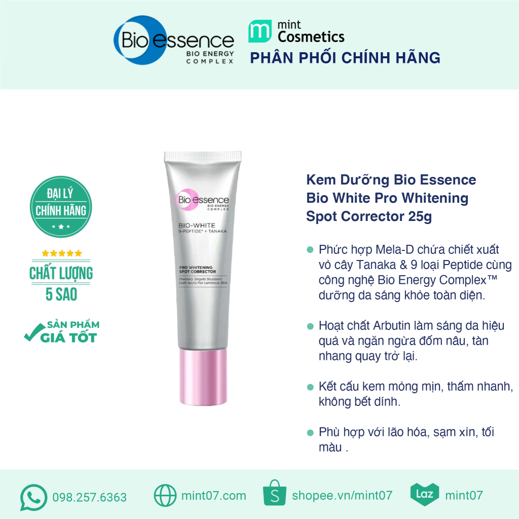 Kem Dưỡng Bio Essence White Pro Whitening Spot Corrector 25G