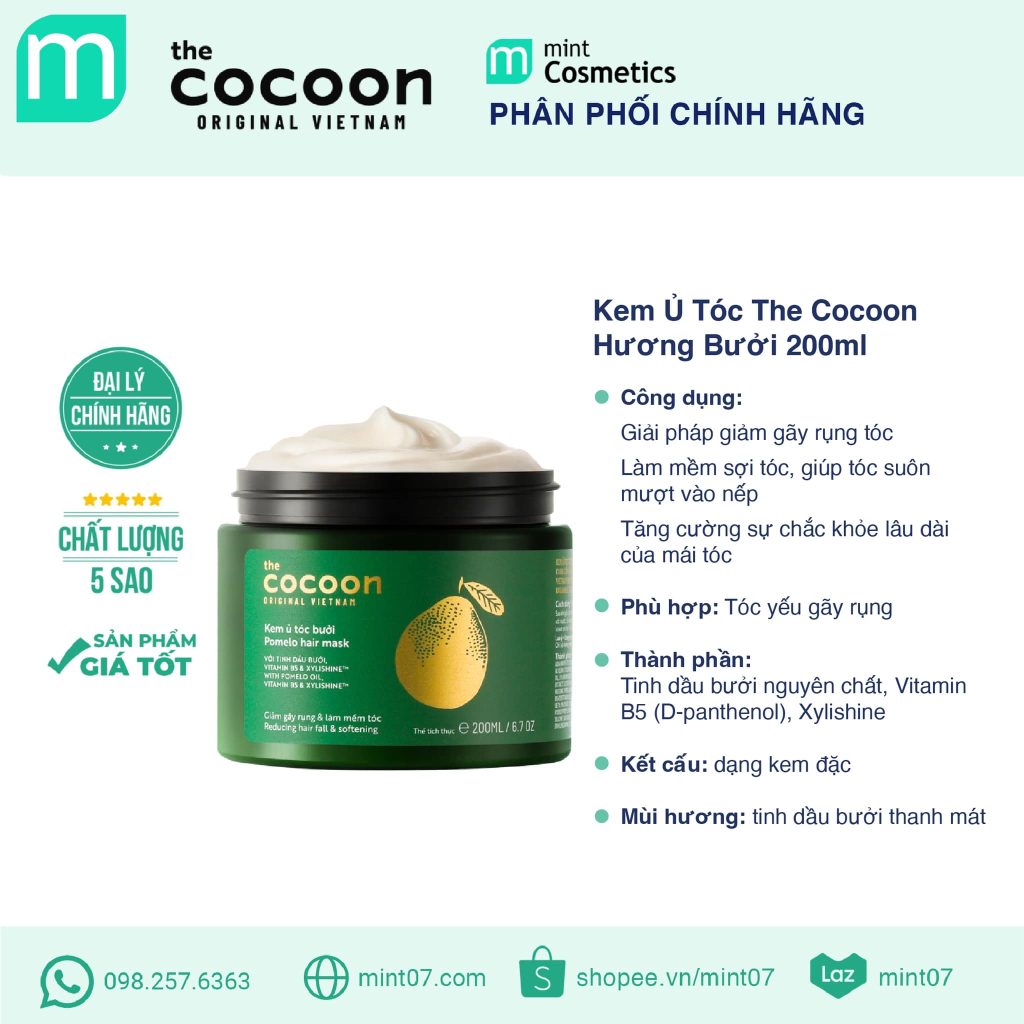 Kem Ủ Tóc Cocoon Hương Bưởi 200ml