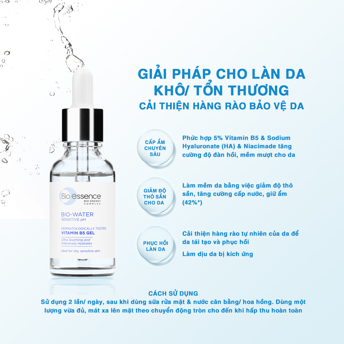 Serum Bio Essence Bio Water Vitamin B5 Gel Sensitive pH Skin 30ml Serum Bio Essence Bio Water Vitamin B5 Gel Sensitive pH Skin 30ml - Ảnh 3