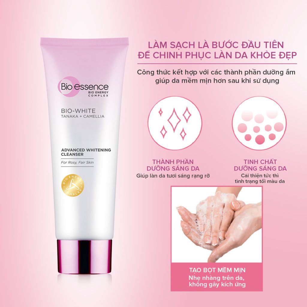 Sữa Rửa Mặt Bio Essence White Pro Whitening Cleanser 100G