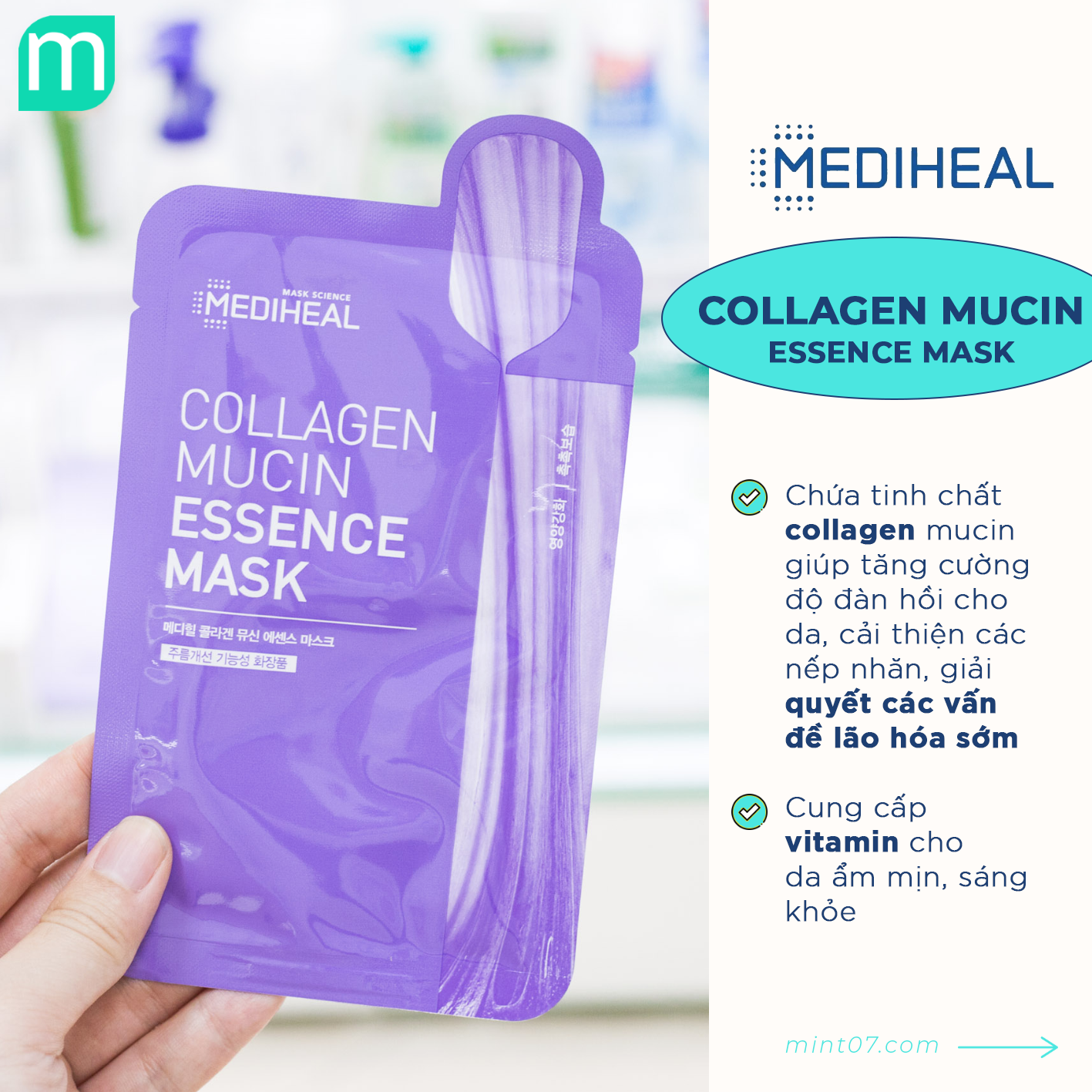 Mặt Nạ Giấy Mediheal Essence Mask 20ml Mặt Nạ Giấy Mediheal Essence Mask 20ml - Ảnh 3