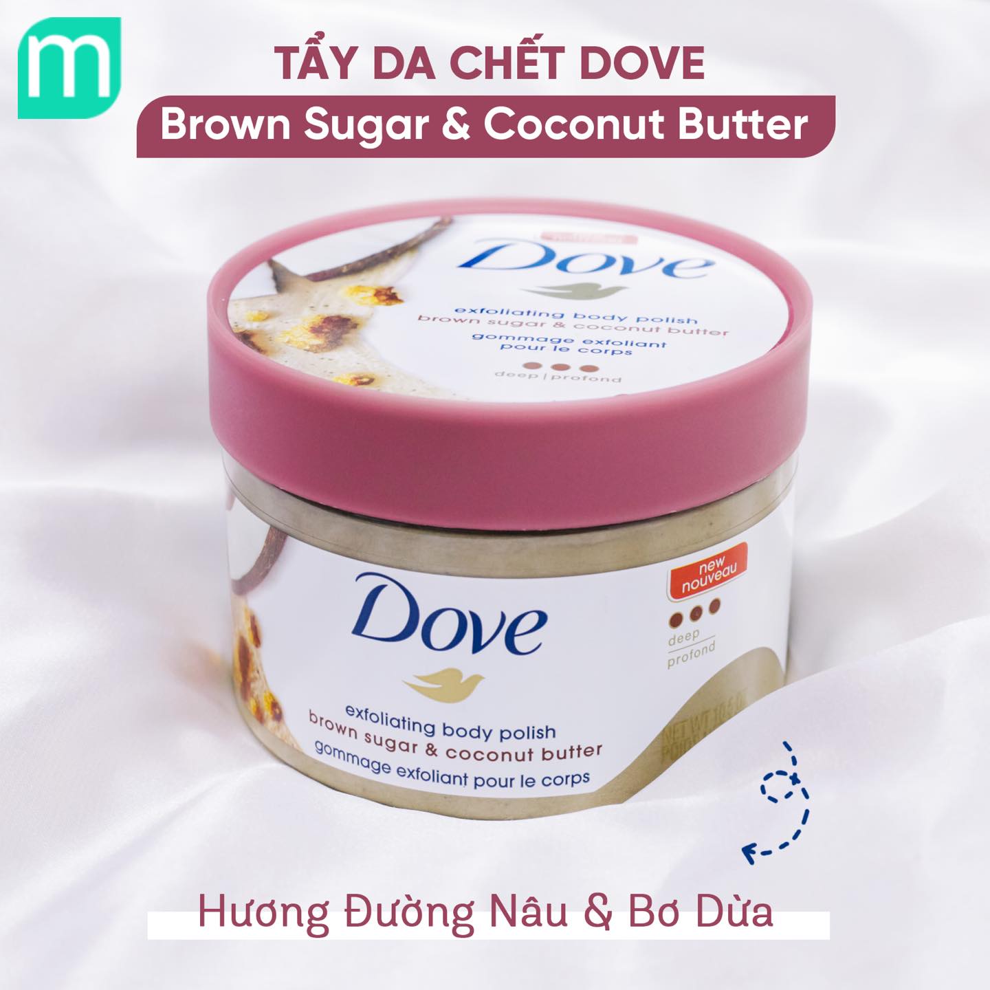 Tẩy Da Chết Dove Dove Exfoliating Body Polish Brown Sugar & Coconut Butter 298g