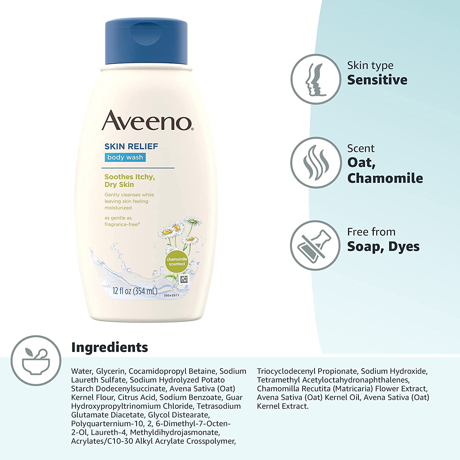 SỮA TẮM AVEENO SKIN RELIEF FRAGRANCE FREE 354ML