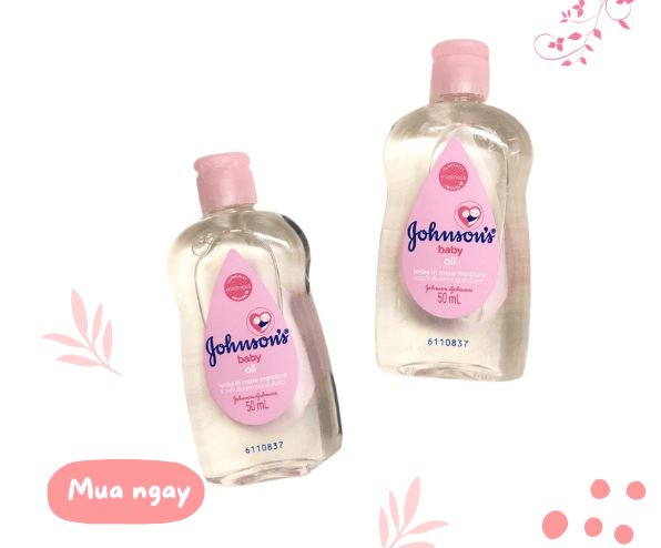 COMBO 2 CHAI DẦU MASSAGE JOHNSON'S BABY OIL 50ML + 1 CON CÁ HEO BÔNG