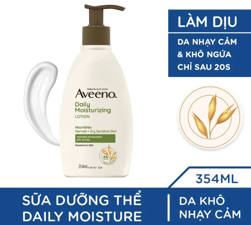 COMBO 1 SỮA DƯỠNG AVEENO DAILY MOISTURIZING 354ML + 1 TÚI AVEENO