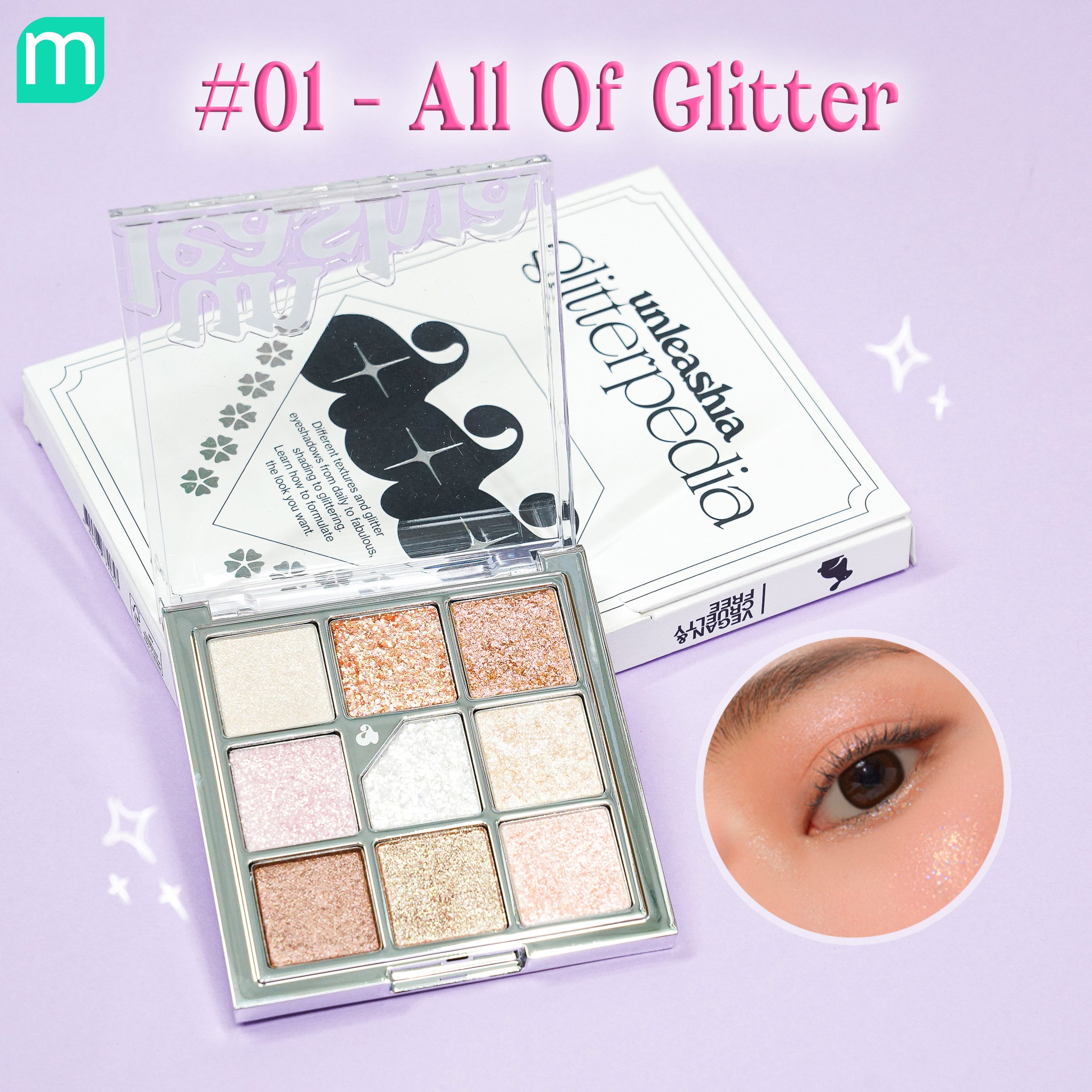 Bảng Mắt Unleashia 9 Ô Glitter Pedia Bảng Mắt Unleashia 9 Ô Glitter Pedia