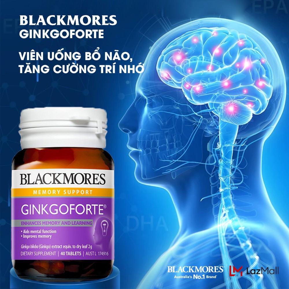 Viên uống BLACKMORES Ginkgo Forte Hỗ Trợ Tuần Hoàn 40 Viên Viên uống BLACKMORES Ginkgo Forte Hỗ Trợ Tuần Hoàn 40 Viên