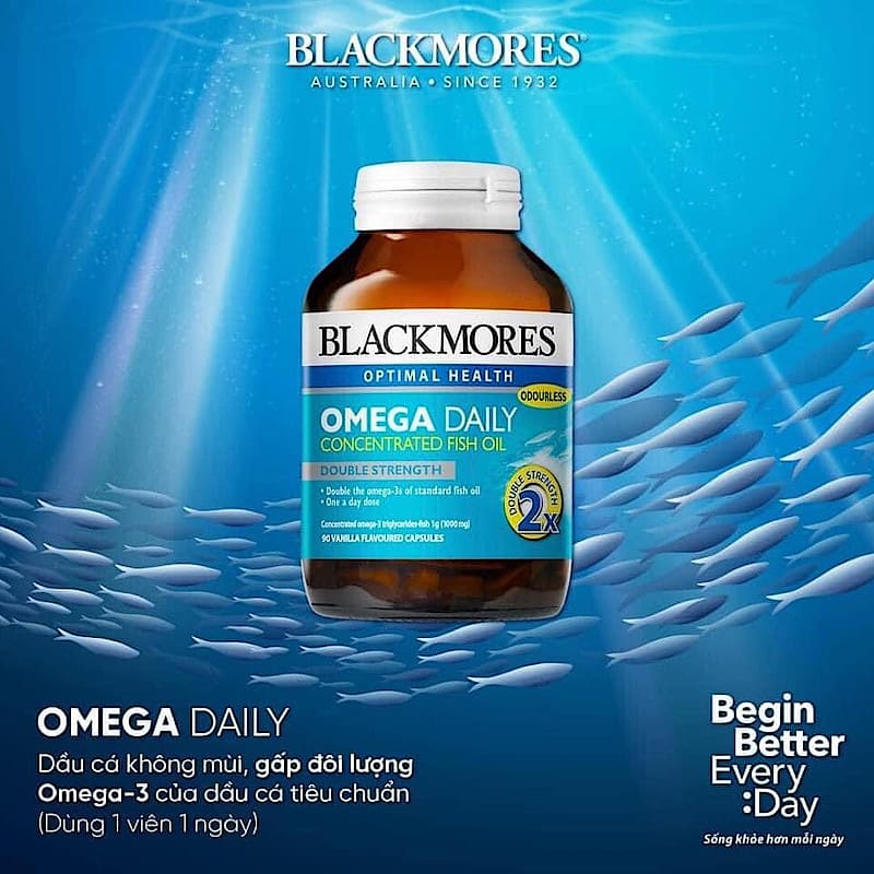 Viên uống BLACKMORES Omega Double High Stength Fish Oil Dầu Cá 90 Viên Viên uống BLACKMORES Omega Double High Stength Fish Oil Dầu Cá 90 Viên