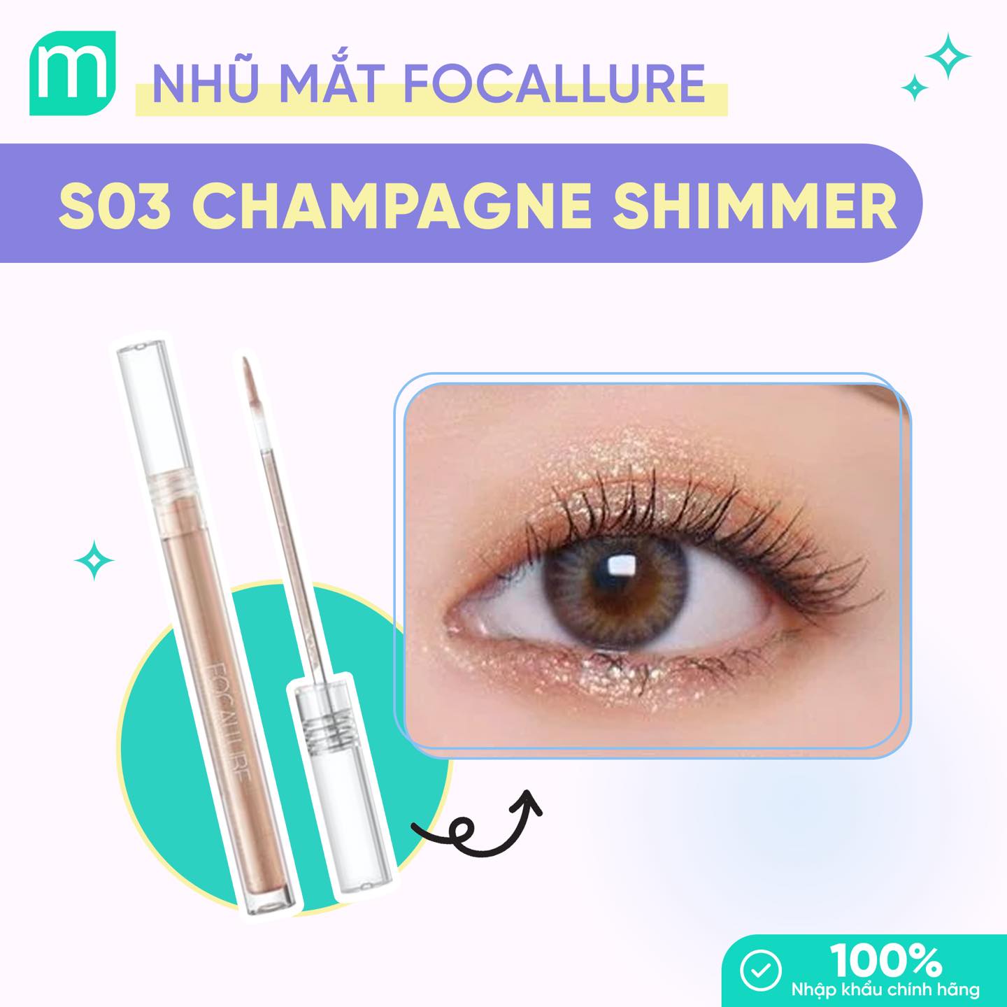 Nhũ Mắt Focallure Glittering Liquid Eyeshadow FA195 19g Nhũ Mắt Focallure Glittering Liquid Eyeshadow FA195 19g