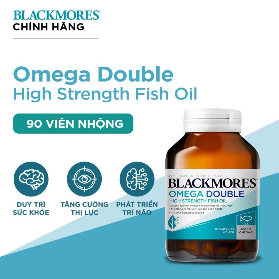 Viên uống BLACKMORES Omega Double High Stength Fish Oil Dầu Cá 90 Viên Viên uống BLACKMORES Omega Double High Stength Fish Oil Dầu Cá 90 Viên