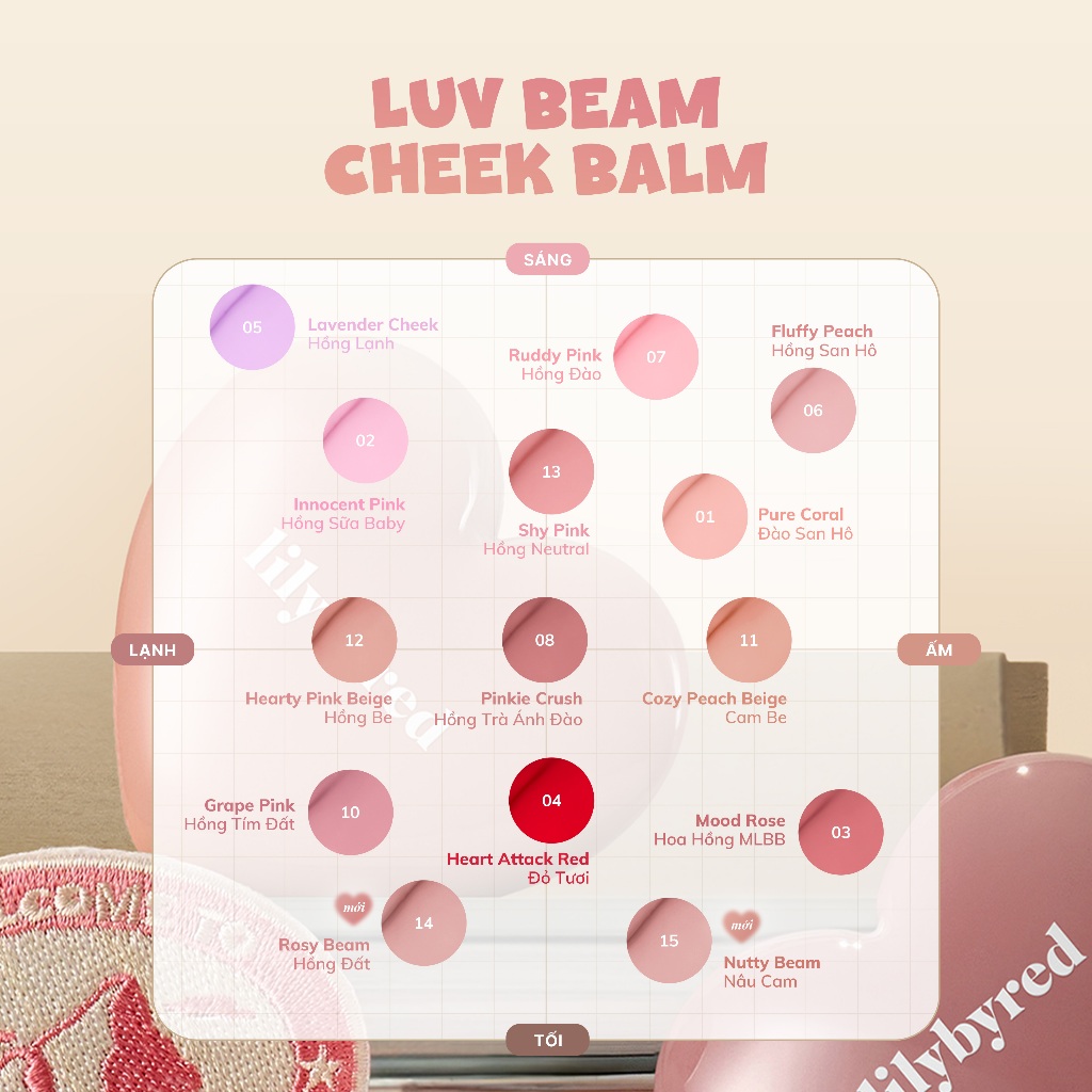 Phấn Má LilyByred Dạng Kem Luv Beam Cheek Balm Phấn Má LilyByred Dạng Kem Luv Beam Cheek Balm - Ảnh 5