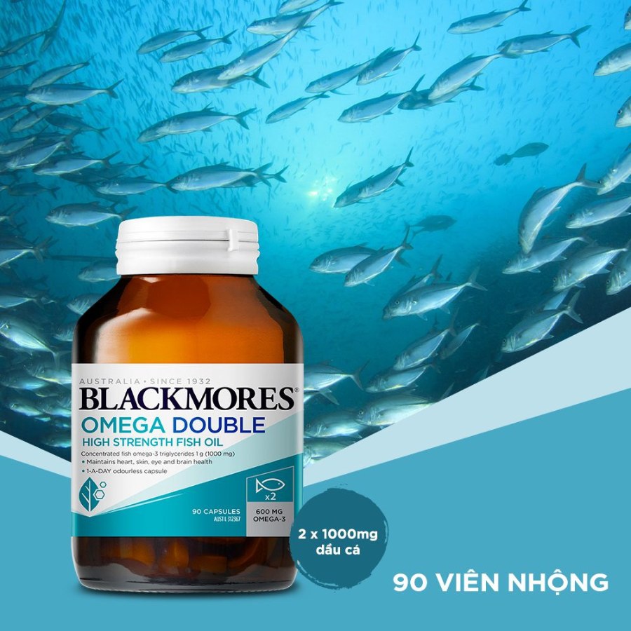 Viên uống BLACKMORES Omega Double High Stength Fish Oil Dầu Cá 90 Viên Viên uống BLACKMORES Omega Double High Stength Fish Oil Dầu Cá 90 Viên