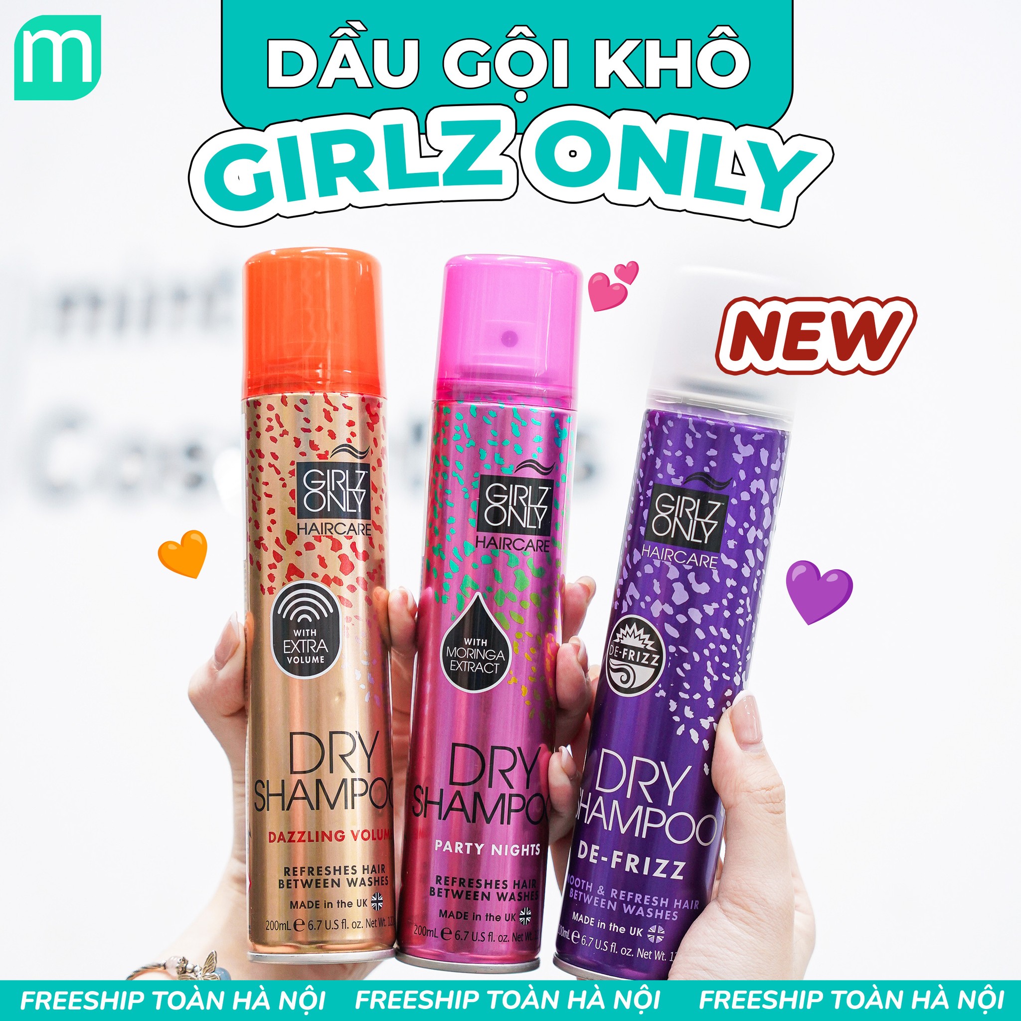 Dầu Gội Khô Girlz Only Dry Shampoo 200ml