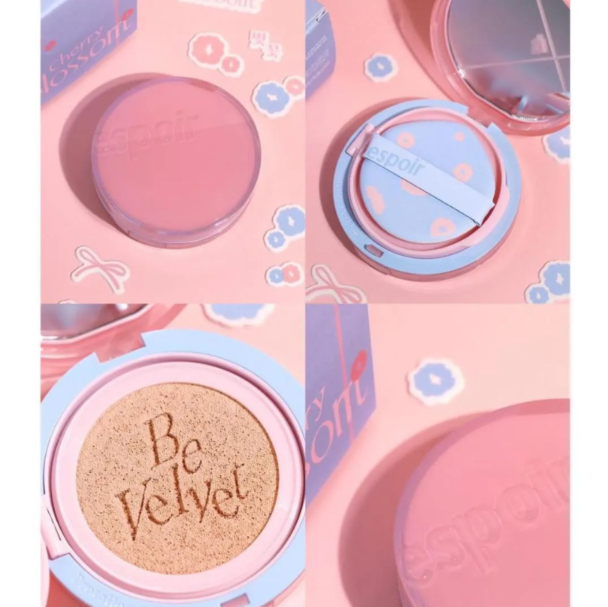Cushion Espoir Cherry Blossom Full Coverage Velvet Matte (Tặng kèm lõi) Cushion Espoir Cherry Blossom Full Coverage Velvet Matte (Tặng kèm lõi) - Ảnh 5