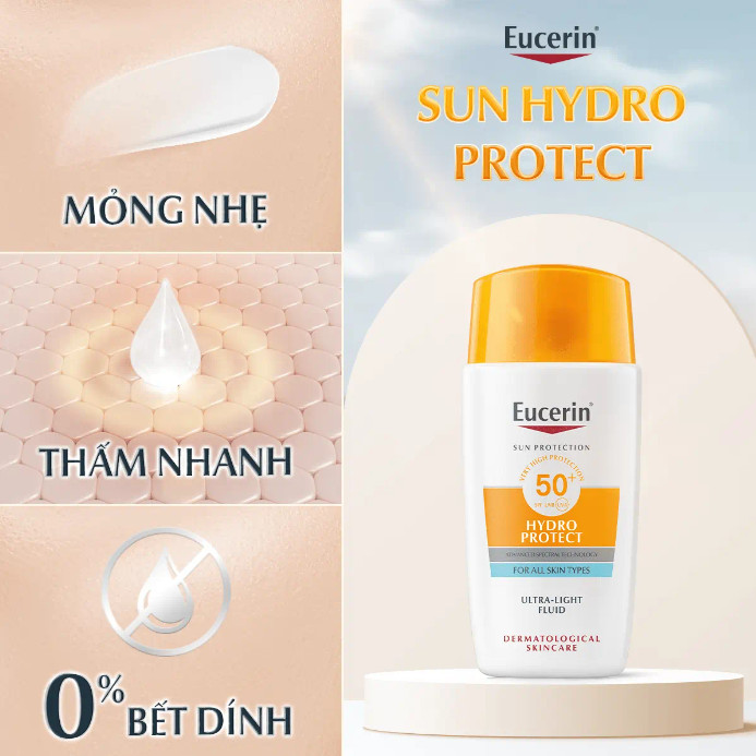 Kem Chống Nắng Eucerin Hydro Protect Ultra Light Fluid SPF 50+ 50ml Kem Chống Nắng Eucerin Hydro Protect Ultra Light Fluid SPF 50+ 50ml