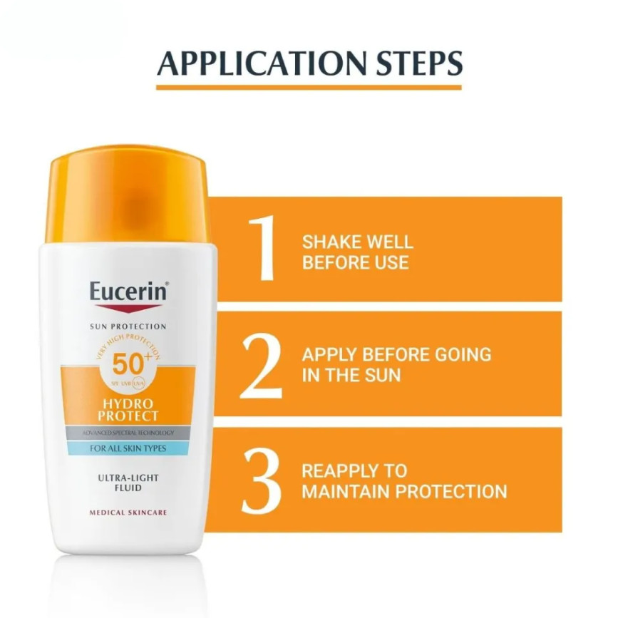 Kem Chống Nắng Eucerin Hydro Protect Ultra Light Fluid SPF 50+ 50ml Kem Chống Nắng Eucerin Hydro Protect Ultra Light Fluid SPF 50+ 50ml