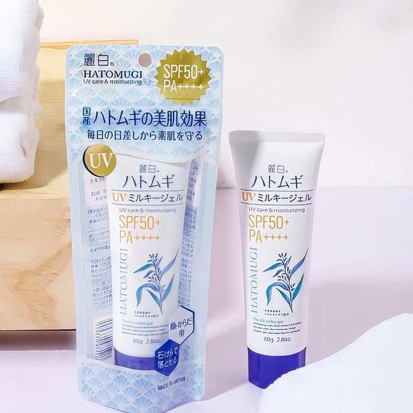 Kem Chống Nắng Hatomugi The UV Milky Gel UV Care & Moisturizing 80g