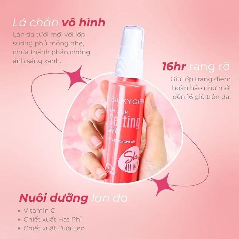 Xịt Make Up Setting Silky Girl Slay All Day 70ml Xịt Make Up Setting Silky Girl Slay All Day 70ml