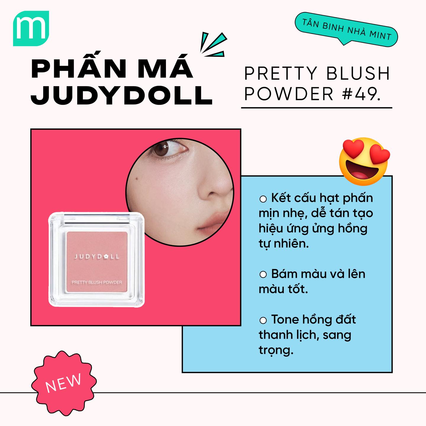 Phấn Má Judydoll Pretty Blush Powder 2.2G Phấn Má Judydoll Pretty Blush Powder 2.2G