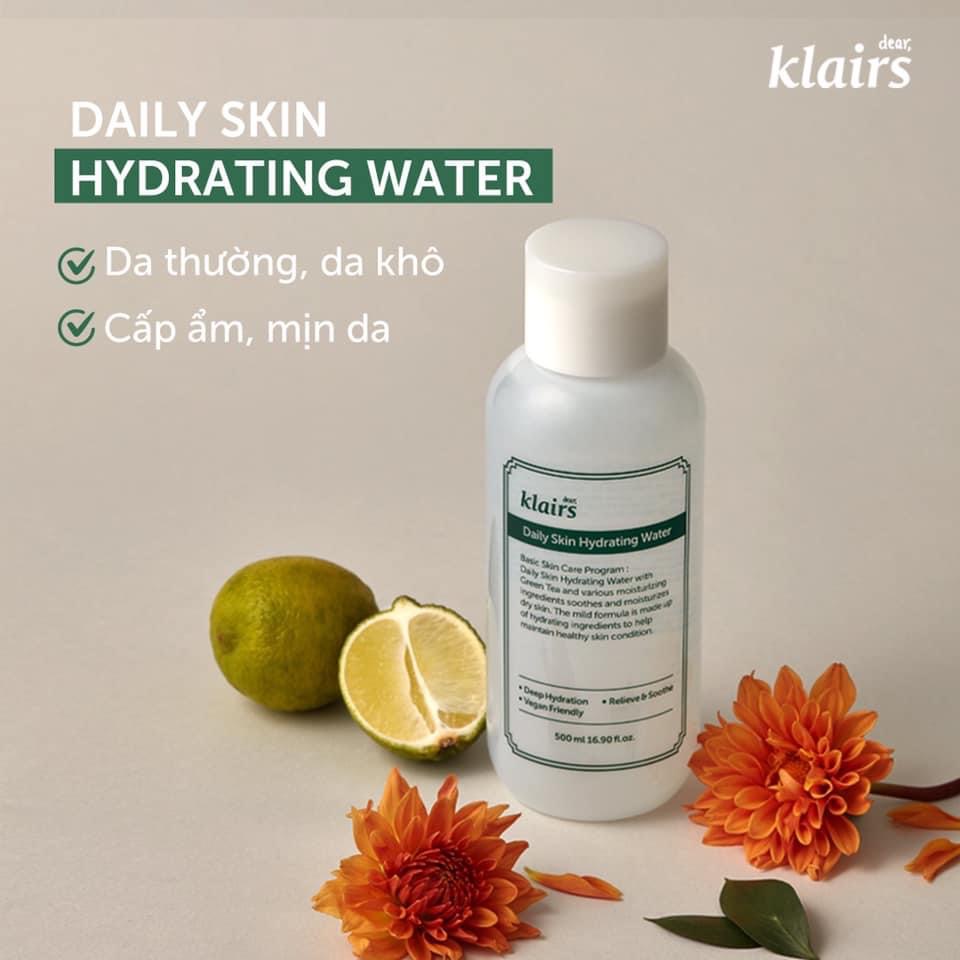 Nước Hoa Hồng Klairs Daily Skin Hydrating Water 500ml