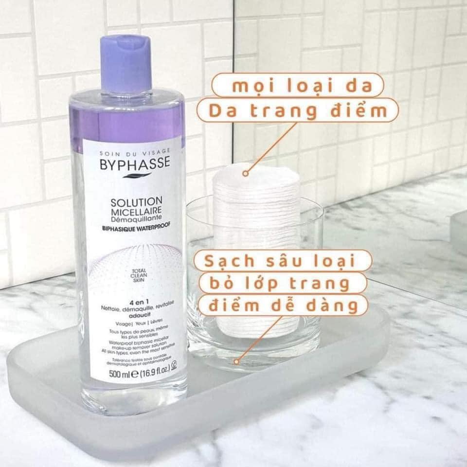 Nước Tẩy Trang 2 Lớp Byphasse Solution Micellaire (Tím) 500ml Nước Tẩy Trang 2 Lớp Byphasse Solution Micellaire (Tím) 500ml