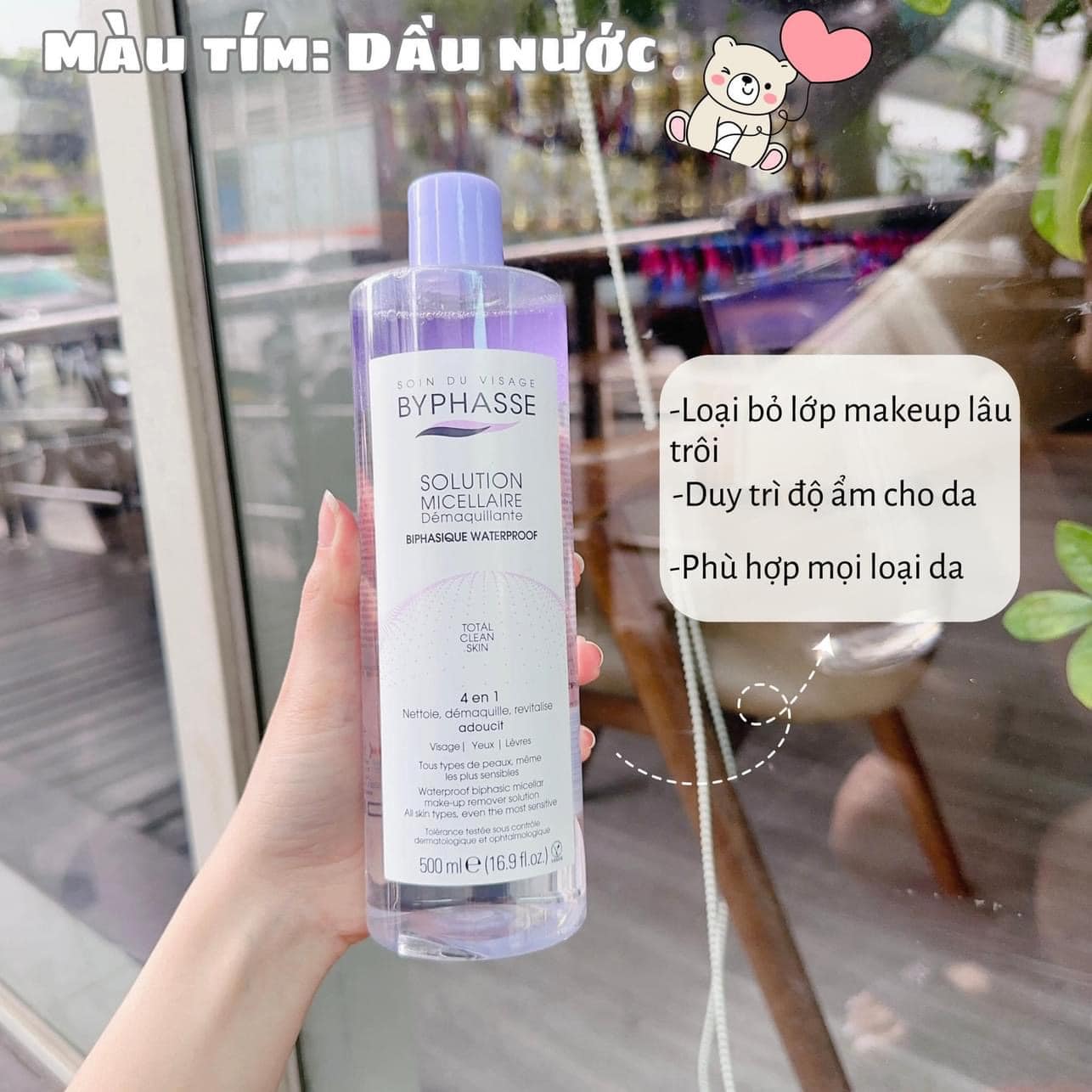 Nước Tẩy Trang 2 Lớp Byphasse Solution Micellaire (Tím) 500ml Nước Tẩy Trang 2 Lớp Byphasse Solution Micellaire (Tím) 500ml