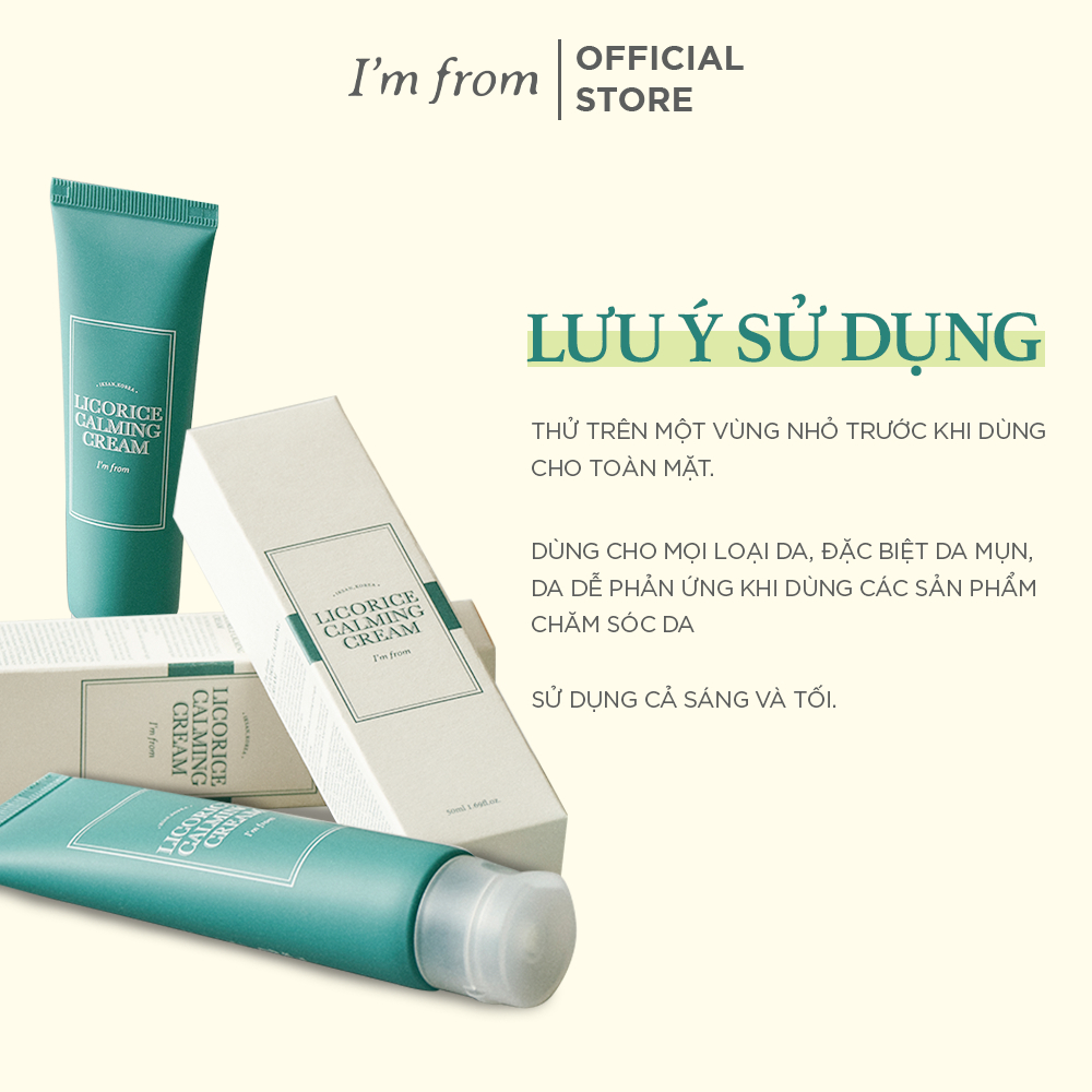 Kem Dưỡng Cam Thảo I'm From Licorice Calming Cream 50ml