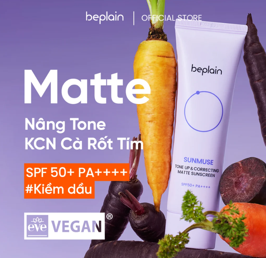 Kem Chống Nắng Beplain Sunmuse Tone Up & Correcting Matte Sunscreen SPF50+ PA++++ 50ml