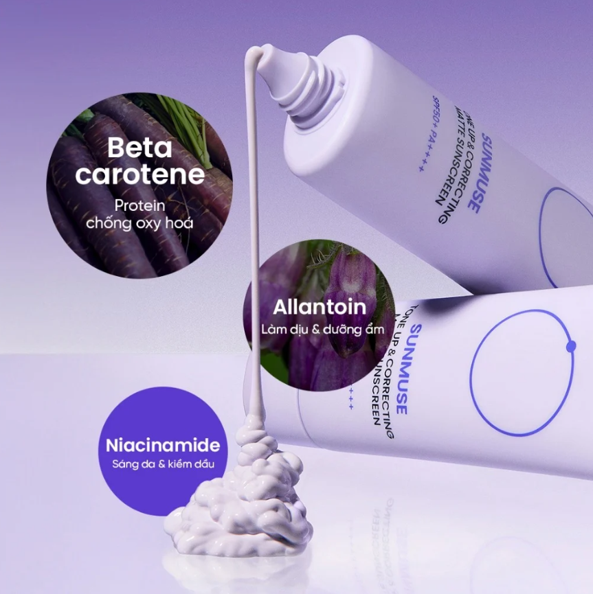 Kem Chống Nắng Beplain Sunmuse Tone Up & Correcting Matte Sunscreen SPF50+ PA++++ 50ml