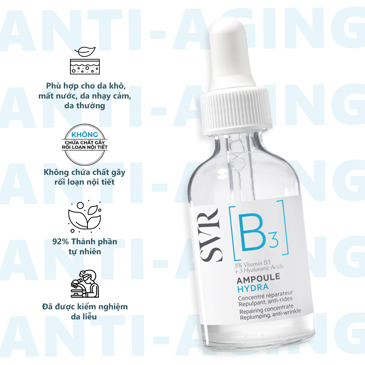 Serum SVR Dưỡng Ẩm Phục Hồi B3 Ampoule Hydra 30ml