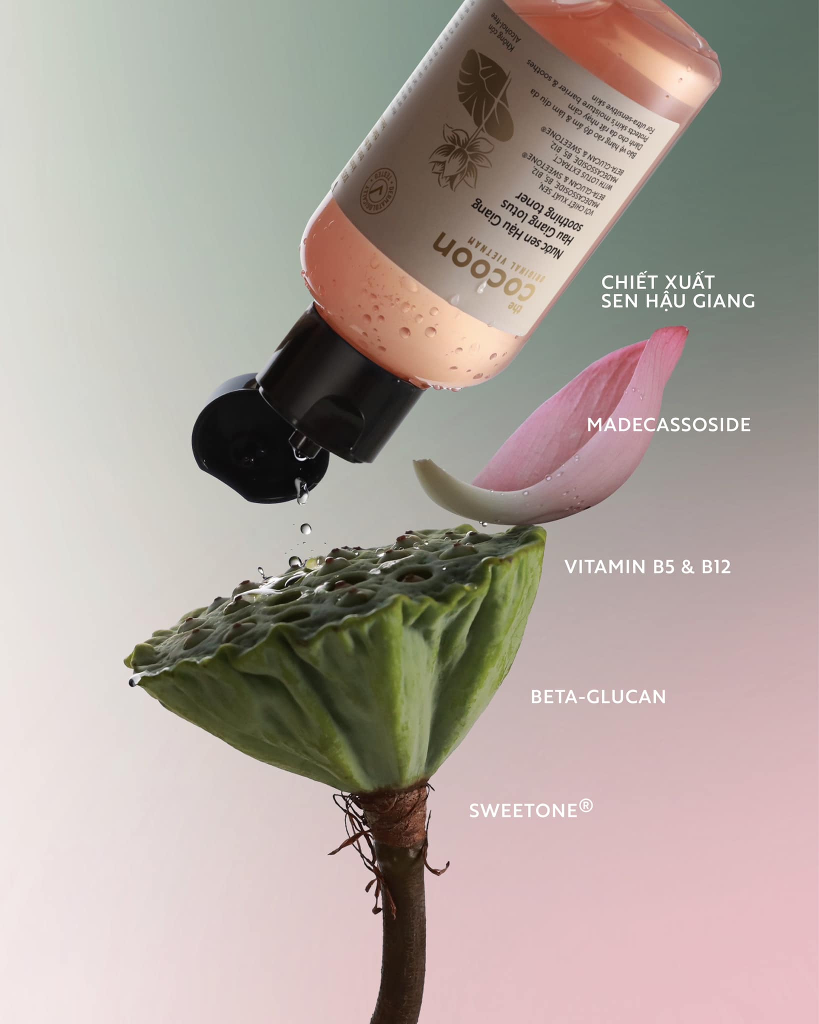 Nước Hoa Hồng Cocoon Sen Hậu Giang 310ml