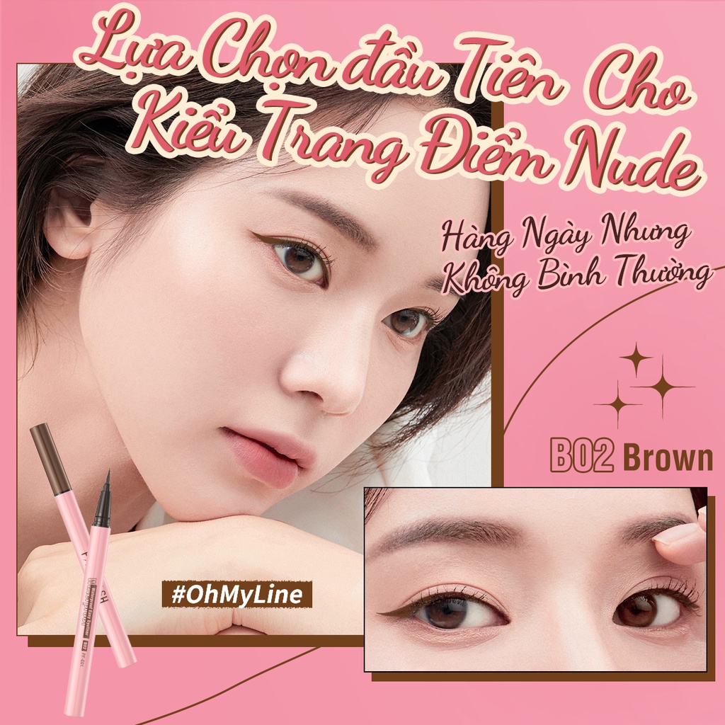 Kẻ Mắt Focallure Pinkflash Waterproof Easy Eyeliner 0.6g Brown