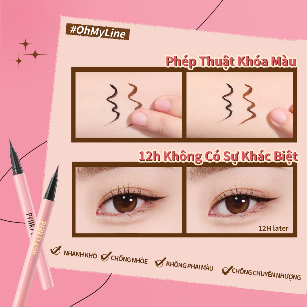 Kẻ Mắt Focallure Pinkflash Waterproof Easy Eyeliner 0.6g Brown