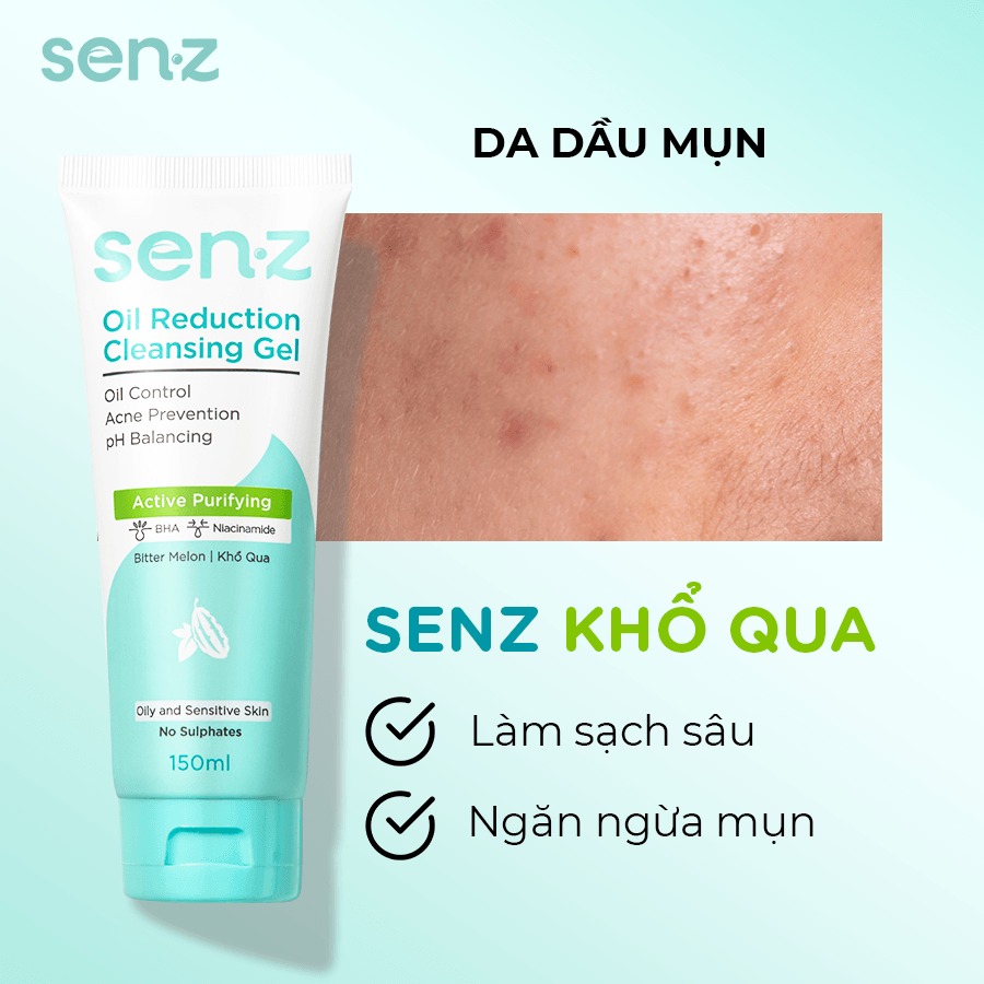 Sữa Rửa Mặt SENZ Oil Reduction Cleansing Gel 150ml