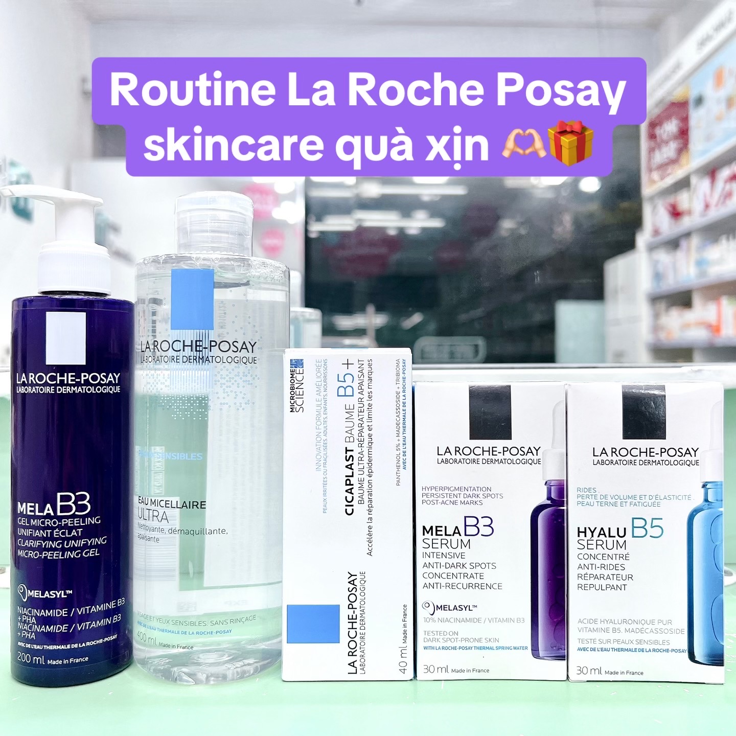 Routine Laroche Posay dưỡng trắng