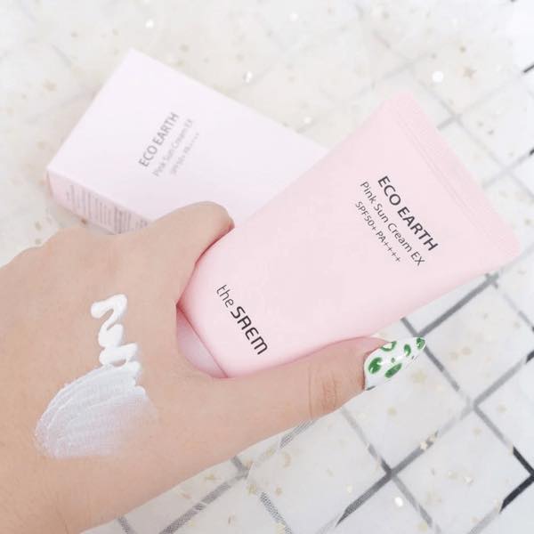 Kem chống nắng The Saem Eco Earth Pink Sun Cream 50g